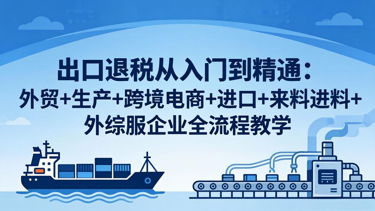 (18065期)出口退税从入门到精通:外贸+生产+跨境电商+进口+来料进料+外综服企业全流程教学-行知网 (18065期)出口退税从入门到精通:外贸+生产+跨境电商+进口+来料进料+外综服企业全流程教学-行知网