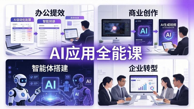 (18042期)AIGC 应用师全能课-更新:办公提效、商业创作、智能体搭建、企业转型,一站式学会AI应用网赚项目-副业赚钱-互联网创业-资源整合行知网