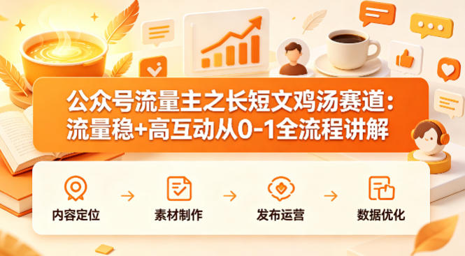 公众号流量主之长短文鸡汤赛道,流量稳+高互动,从0-1全流程讲解网赚项目-副业赚钱-互联网创业-资源整合行知网