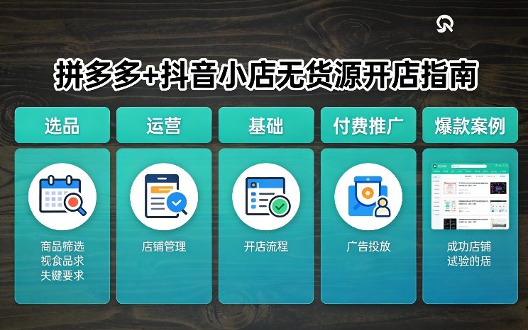 拼多多+抖音小店无货源开店,包括:选品、运营、基础、付费推广、爆款案例等(更新26年4月)网赚项目-副业赚钱-互联网创业-资源整合行知网