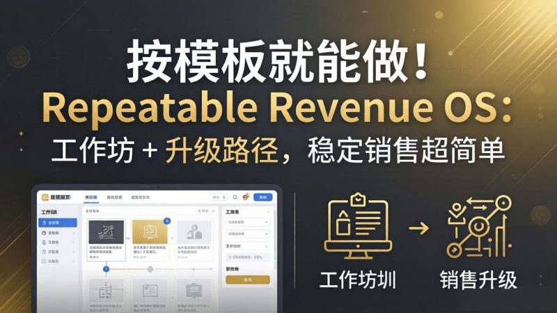 (18085期)按模板就能做!Repeatable Revenue OS:工作坊 + 升级路径,稳定销售超简单网赚项目-副业赚钱-互联网创业-资源整合行知网