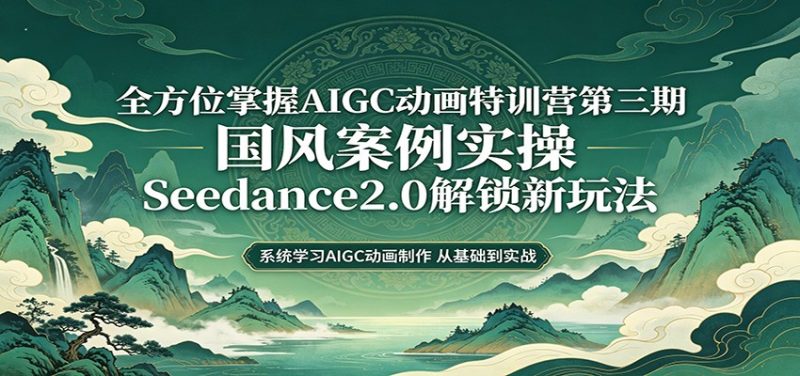 零基础AIGC动画精通第三期:国风案例实操,Seedance2.0解锁新玩法网赚项目-副业赚钱-互联网创业-资源整合行知网