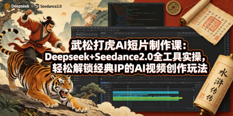 武松打虎AI短片制作课:Deepseek+Seedance2.0全工具实操,轻松解锁经典IP的AI视频创作玩法网赚项目-副业赚钱-互联网创业-资源整合行知网