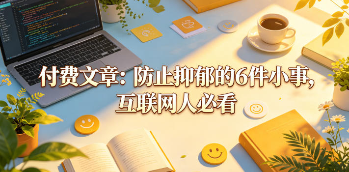 付费文章:防止抑郁的6件小事,互联网人必看!网赚项目-副业赚钱-互联网创业-资源整合行知网