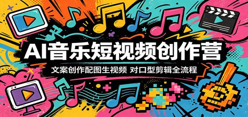 AI音乐短视频创作营:文案创作配图生视频,对口型剪辑全流程网赚项目-副业赚钱-互联网创业-资源整合行知网
