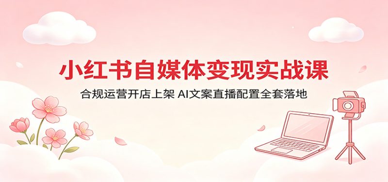 小红书自媒体变现实战课:合规运营开店上架,AI文案直播配置全套落地网赚项目-副业赚钱-互联网创业-资源整合行知网