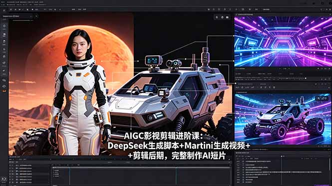 (18475期)AIGC影视剪辑进阶课:DeepSeek生成脚本+Martini生成视频+剪辑后期,完整制作AI短片网赚项目-副业赚钱-互联网创业-资源整合行知网