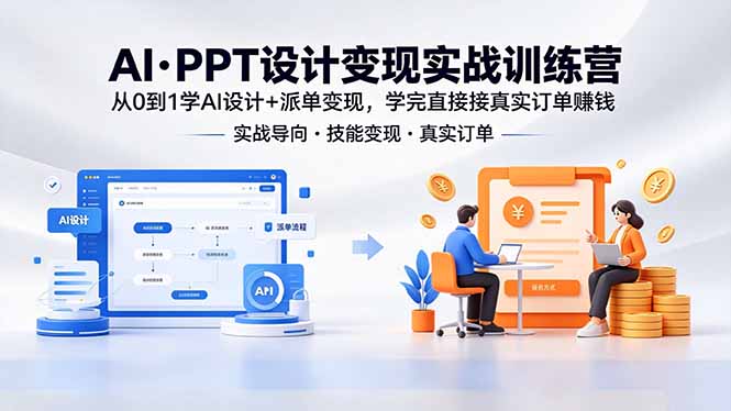 (18457期)AI·PPT设计变现实战训练营,从0到1学AI设计+派单变现,学完直接接真实订单赚钱网赚项目-副业赚钱-互联网创业-资源整合行知网